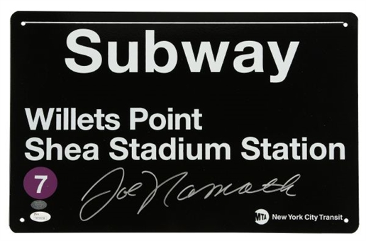 Nolan Ryan and Joe Namath Signed New York Subway Signed Lot of 2